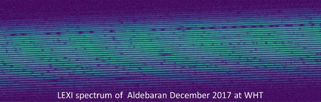 This is a cross-dispersed spectrum of Aldebaran. The integration time of this spectrum if 40 minutes with a SNR of 30-40 on the continuum.